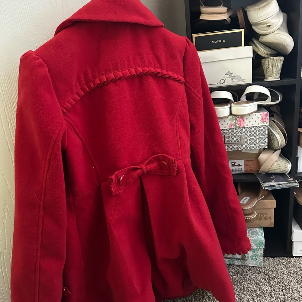 Red Ruffled Coat - Picture 4 of 4